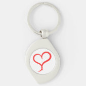 Kunstzinnige Rode Hart Sleutelhanger (Voorkant)