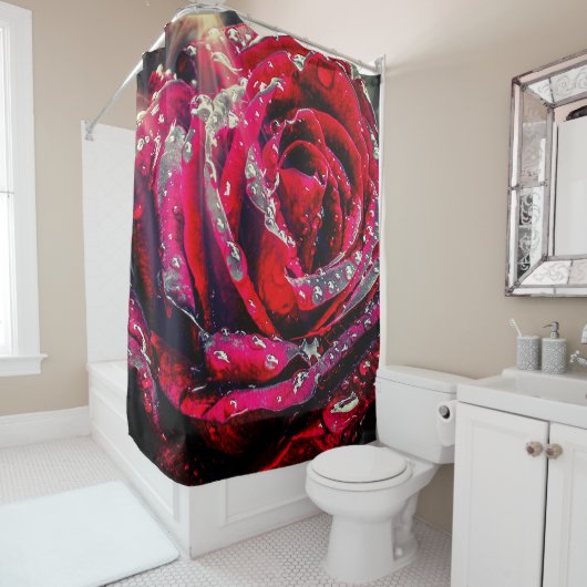 Kunstzinnige Roos Douchegordijn (In situ)
