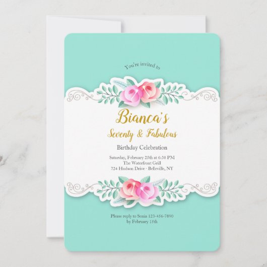 Kunstzinnige Rozen Uitnodiging (Voorkant)