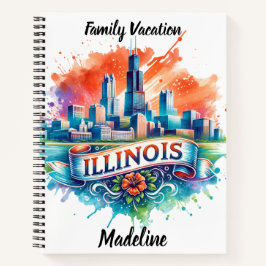 Kunstzinnige skyline van Illinois Notitieboek