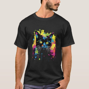 Kunstzinnige Snorharen Stedelijke Katten Tekening  T-shirt