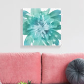 Kunstzinnige Teal Bloom Premium Canvas Muurkunst Afdruk (Insitu (Woonkamer))