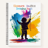 Kunstzinnige Uitdrukking Ik Kind Tekent op Muur Notitieboek (Voorkant)