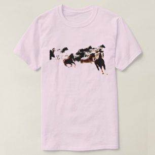 Kunstzinnige uitgelaten rennende paarden t-shirt