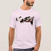 Kunstzinnige uitgelaten rennende paarden t-shirt (Voorkant)