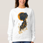 Kunstzinnige Vrouw Silhouet Sweatshirt (Voorkant)