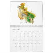Kunstzinnige waterverf dieren gepersonaliseerd kalender (Mar 2027)