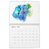 Kunstzinnige waterverf dieren gepersonaliseerd kalender (Feb 2027)