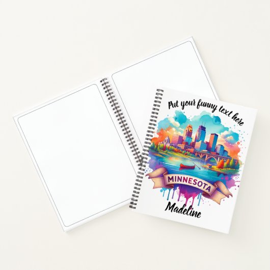 Kunstzinnige waterverf van Amerikaanse staten Notitieboek (Binnen)