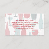 Kunstzinnige wijnflessen en glas visitekaartje (Achterkant)