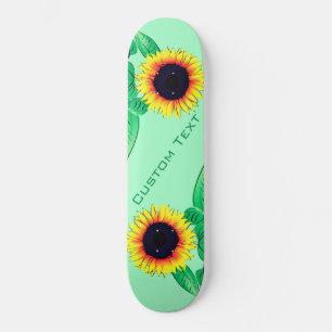 Kunstzonnebloemen - Jouw tekst toevoegen / kleuren Persoonlijk Skateboard