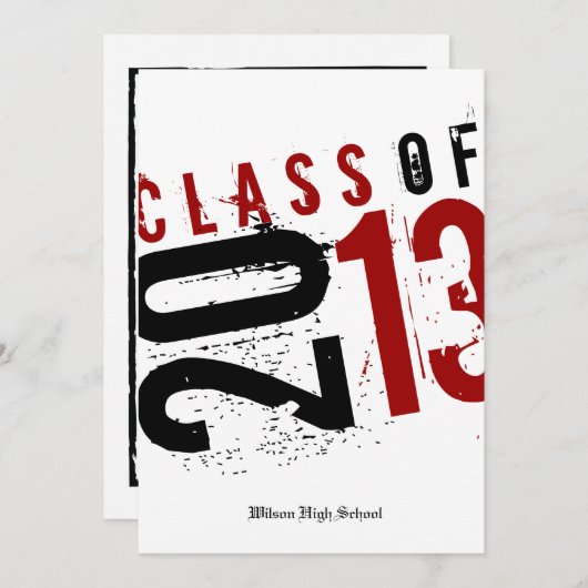 Kunstzwart, wit en rood van 2013 kaart (Voorkant / Achterkant)