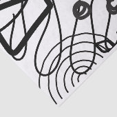 Kunstzwart-wit, grote cirkel, modderstructuur tissuepapier (Detail)