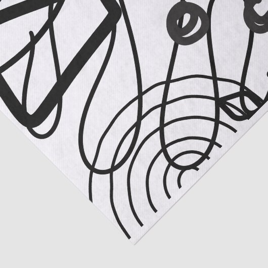 Kunstzwart-wit, grote cirkel, modderstructuur tissuepapier (Detail)