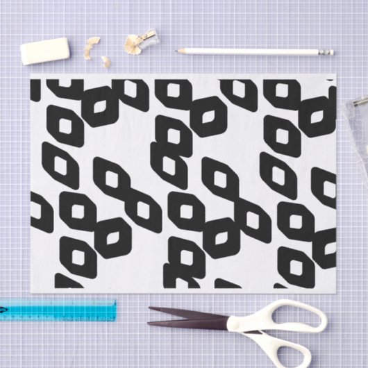 Kunstzwart-wit grote diamantpatroon textuur tissuepapier (Craft)