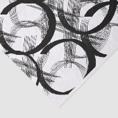 Kunstzwart wit grote donkere cirkel lijnstructuur tissuepapier (Detail)