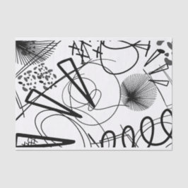 Kunstzwart-wit, grote driehoekcirkel textuur tissuepapier