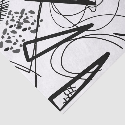 Kunstzwart-wit, grote driehoekcirkel textuur tissuepapier (Detail)