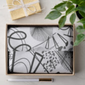 Kunstzwart-wit, grote driehoekcirkel textuur tissuepapier (Geschenk)