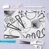 Kunstzwart-wit, grote driehoekcirkel textuur tissuepapier (Craft)