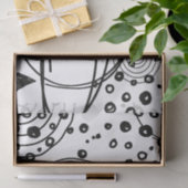 Kunstzwart-wit, grote portaalstructuur tissuepapier (Geschenk)