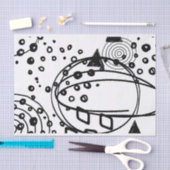 Kunstzwart-wit, grote portaalstructuur tissuepapier (Craft)