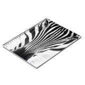 Kunstzwart-wit-kleefportret van een zeb notitieboek (Linkerzijde)