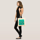 Kunstzwemmers die zwemmen onder de waterzwempartij tote bag (Voorkant (model))