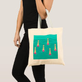 Kunstzwemmers die zwemmen onder de waterzwempartij tote bag (Voorkant (product))