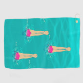 Kunstzwemmers - zwemmen onder water golfhanddoek (Horizontaal)