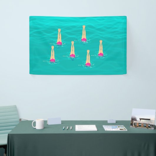 Kunstzwemmers - zwemmen onder water spandoek (Beurs)
