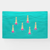 Kunstzwemmers - zwemmen onder water spandoek (Horizontaal)