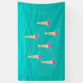 Kunstzwemmers - zwemmen onder water spandoek (Verticaal)