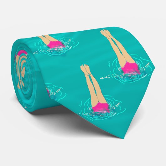 Kunstzwemmers - zwemmen onder water stropdas (Opgerold)