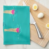 Kunstzwemmers - zwemmen onder water theedoek (Quarter Fold)