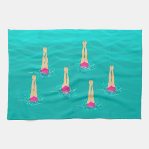 Kunstzwemmers - zwemmen onder water theedoek