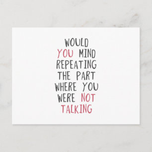 Kunt u het deel herhalen waar u bent geweest? briefkaart