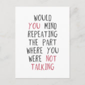 Kunt u het deel herhalen waar u bent geweest? briefkaart (Voorkant)