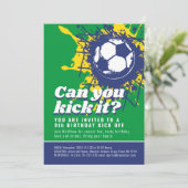 Kunt u schoppen het groene voetbal verjaardagsfees kaart (Staand voorkant)