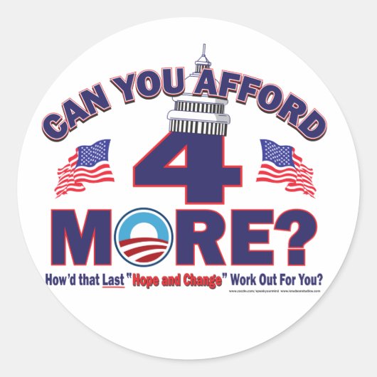 Kunt u zich nog vier keer verder richten? ronde sticker (Voorkant)