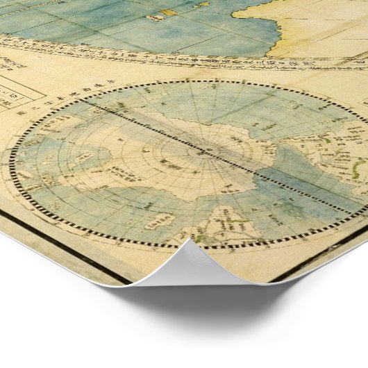 Kunyu Wanguo Quantu Map door Matteo Ricci Poster (Hoek)