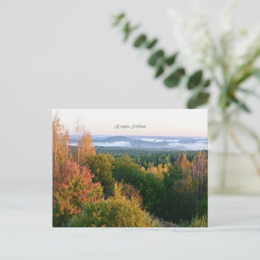 Kuopio, Finland, het najaarslandschap, Briefkaart (Staand voorkant)