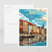 Kuopio Finland vintage reisillustratie Briefkaart (Voorkant / Achterkant)