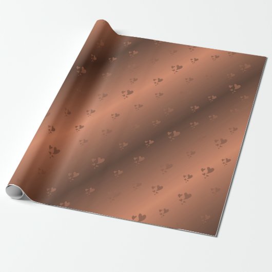 kupfer, brown, kerst, harten, xmas, glanzend cadeaupapier (Uitgerold)