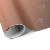 kupfer, brown, kerst, harten, xmas, glanzend cadeaupapier (Rol Hoek)