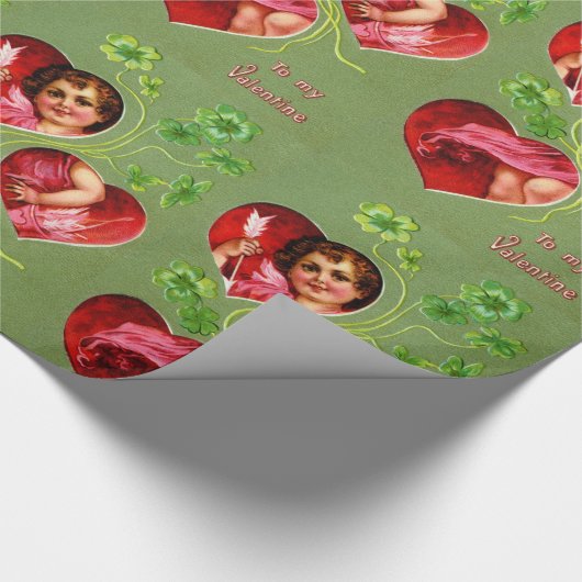  KUPID, ARROUW EN VALENTIJNSDAG CADEAUPAPIER (Hoek)