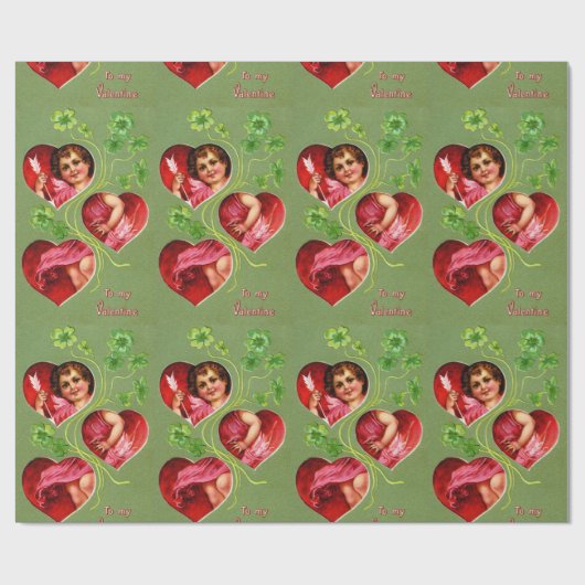  KUPID, ARROUW EN VALENTIJNSDAG CADEAUPAPIER (Vlak)