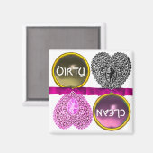 KUPID LACE HEART DIRTY CLEAN DISHWASHER MAGNEET (Voorkant / Achterkant)