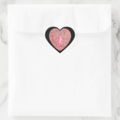 KUPID LACE HEART, roze rood zwart Hart Sticker (Tas)
