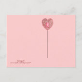 KUPID LACE HEART SILK FUCHSIA CLOTH, Pink Red Aankondigingskaart (Achterkant)